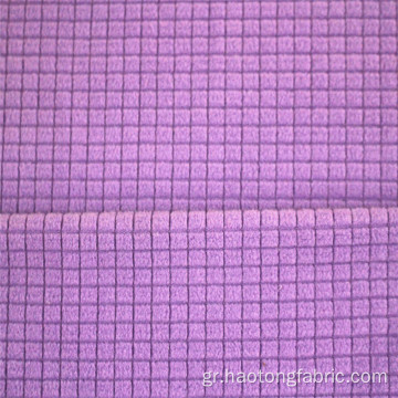 Μοβ καρό καρό Jacquard Knit Brushed Fleece υφάσματα